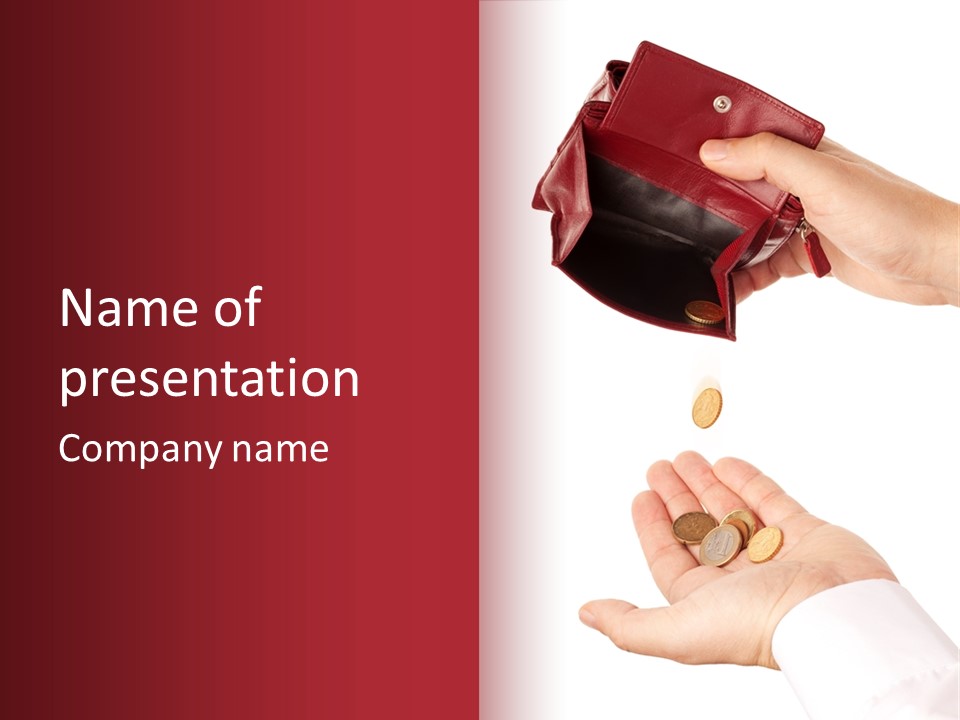 Cash Red Searching PowerPoint Template