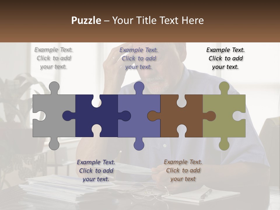 White Unit Remote PowerPoint Template