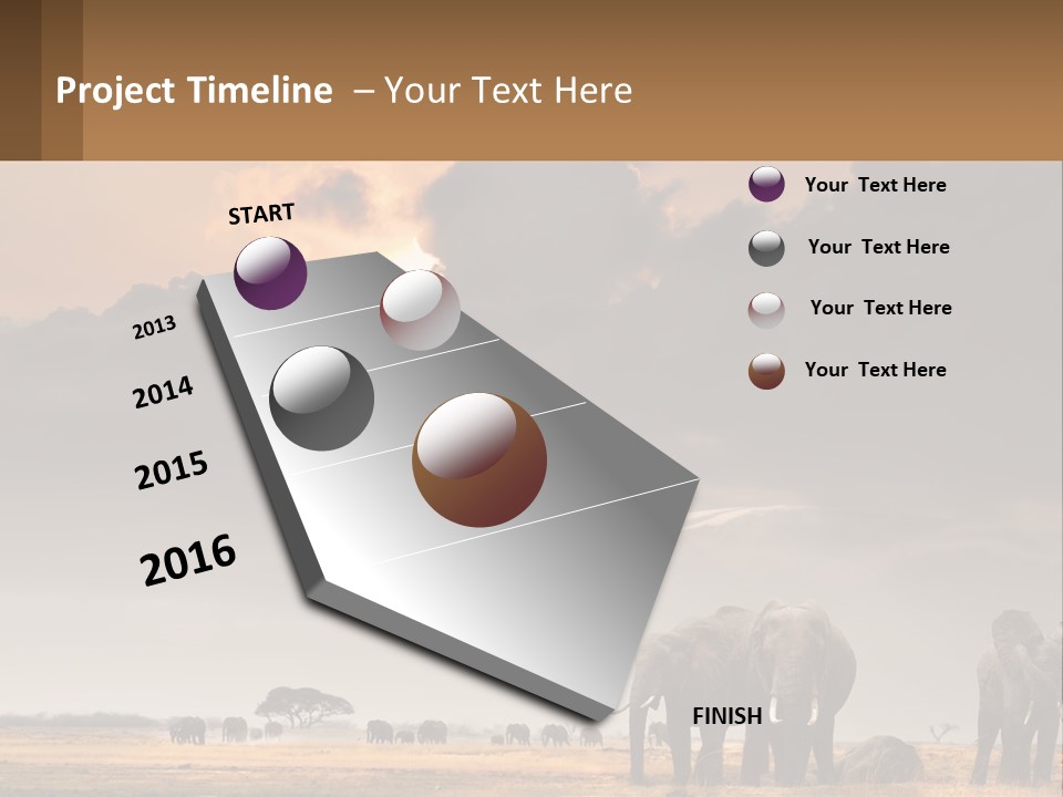 Coastal Caucasian Elderly PowerPoint Template