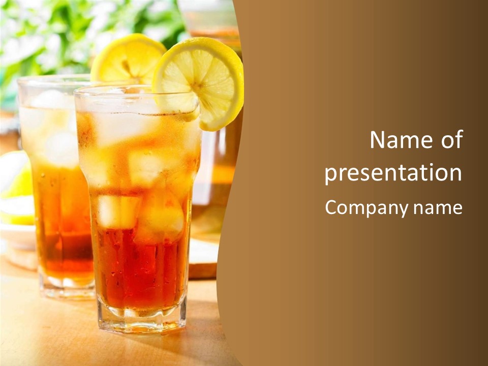 A Table Topped With Glasses Filled With Drinks PowerPoint Template