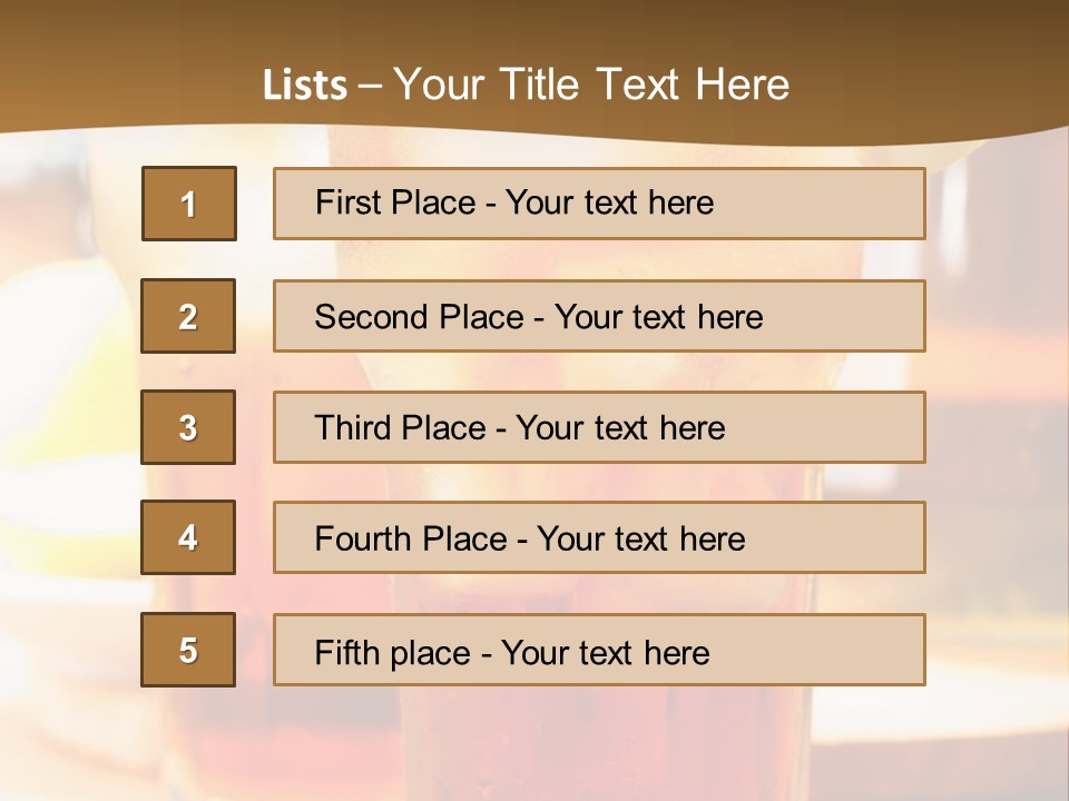 A Table Topped With Glasses Filled With Drinks PowerPoint Template