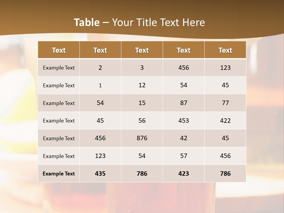 A Table Topped With Glasses Filled With Drinks PowerPoint Template