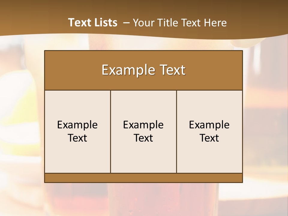 A Table Topped With Glasses Filled With Drinks PowerPoint Template