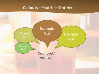 A Table Topped With Glasses Filled With Drinks PowerPoint Template