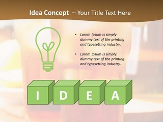 A Table Topped With Glasses Filled With Drinks PowerPoint Template