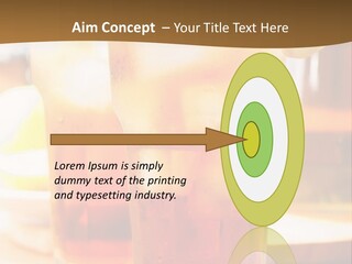 A Table Topped With Glasses Filled With Drinks PowerPoint Template