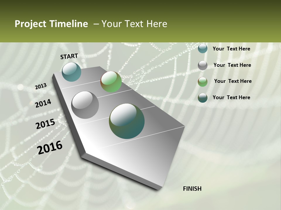 A Spider Web With Dew Drops On It PowerPoint Template