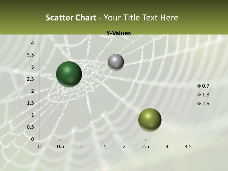 A Spider Web With Dew Drops On It PowerPoint Template