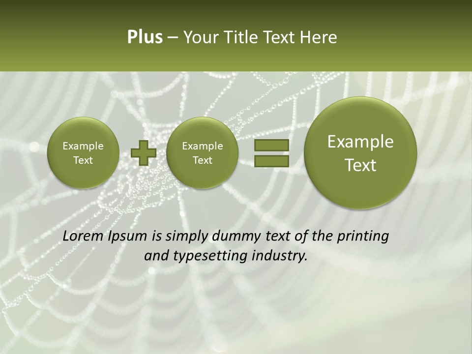 A Spider Web With Dew Drops On It PowerPoint Template