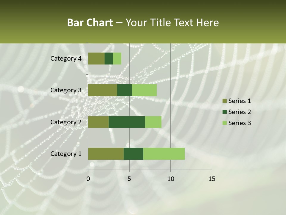 A Spider Web With Dew Drops On It PowerPoint Template