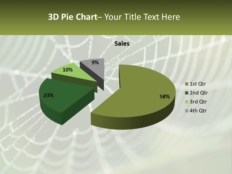 A Spider Web With Dew Drops On It PowerPoint Template