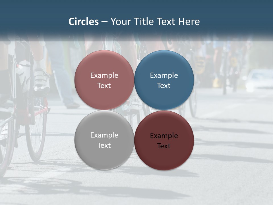 A Group Of People Riding Bikes Down A Street PowerPoint Template