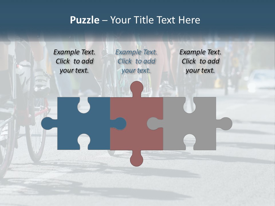 A Group Of People Riding Bikes Down A Street PowerPoint Template