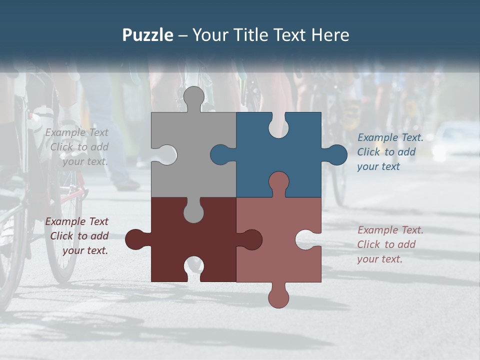 A Group Of People Riding Bikes Down A Street PowerPoint Template