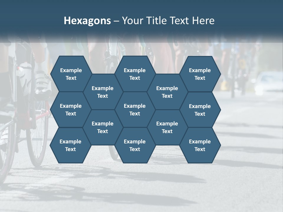 A Group Of People Riding Bikes Down A Street PowerPoint Template