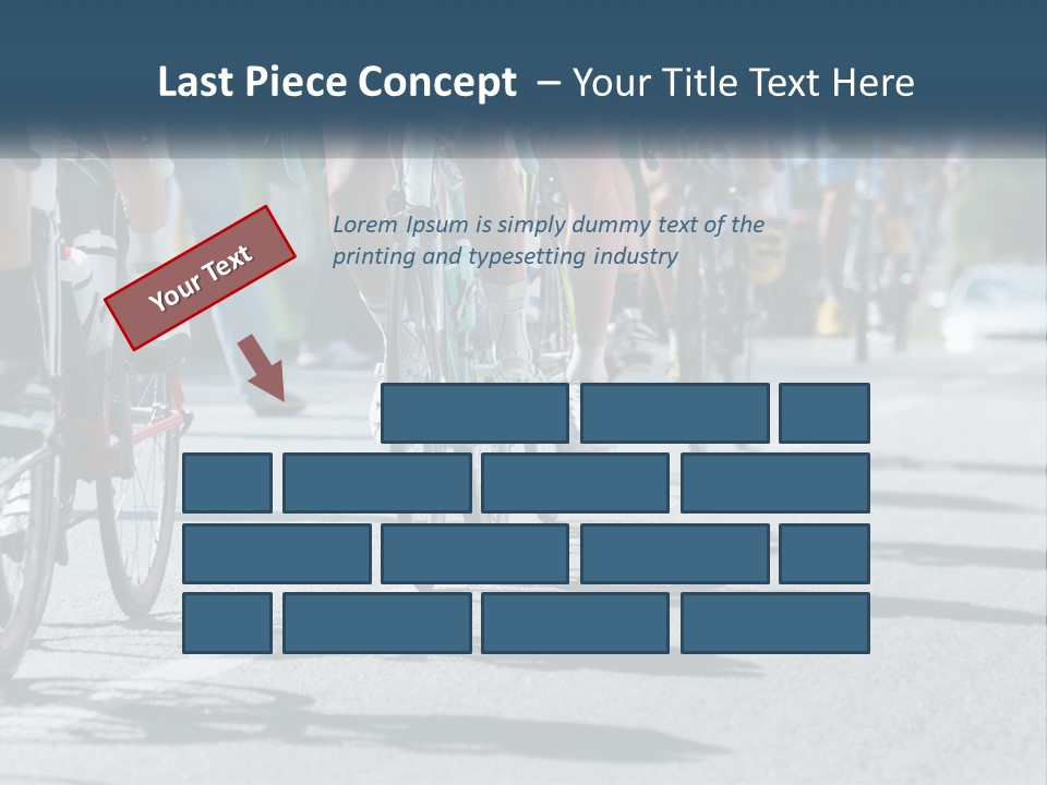 A Group Of People Riding Bikes Down A Street PowerPoint Template