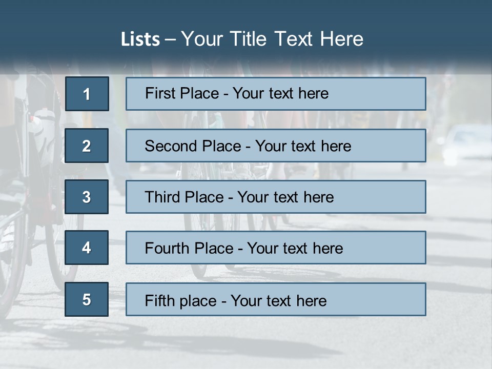 A Group Of People Riding Bikes Down A Street PowerPoint Template