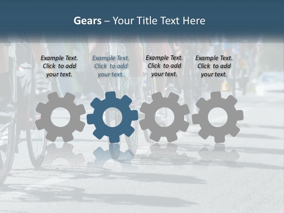 A Group Of People Riding Bikes Down A Street PowerPoint Template