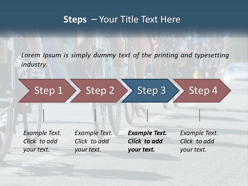 A Group Of People Riding Bikes Down A Street PowerPoint Template
