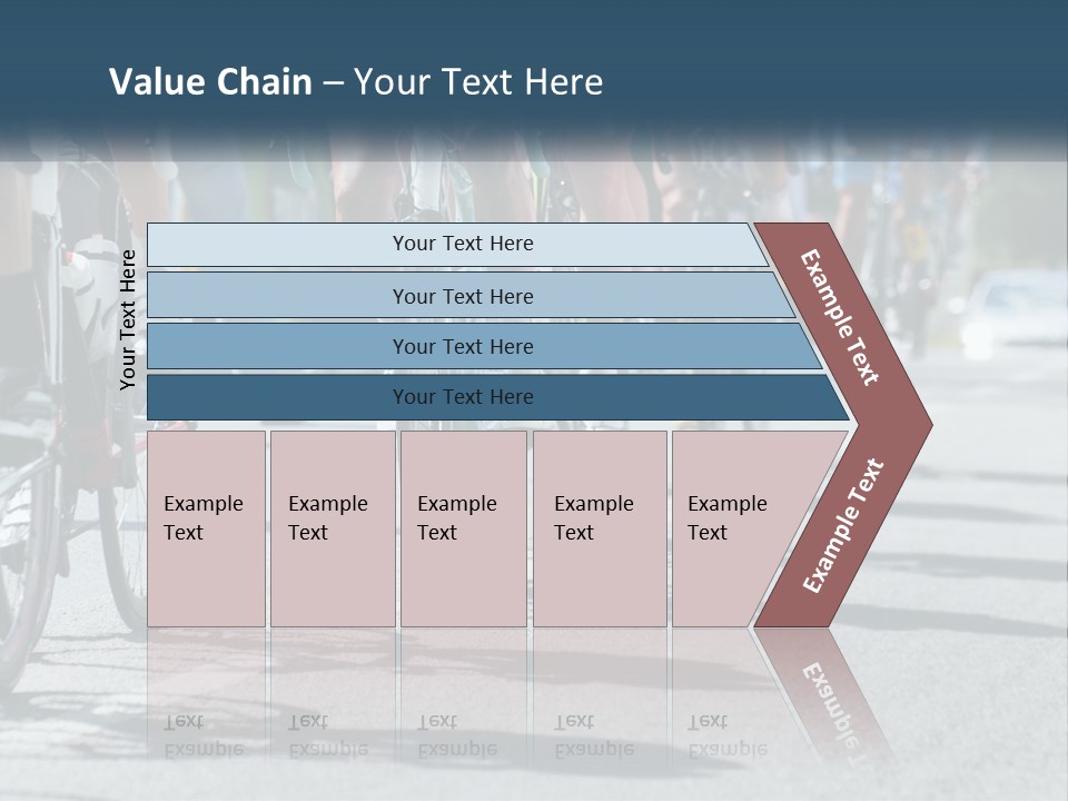 A Group Of People Riding Bikes Down A Street PowerPoint Template