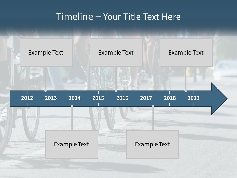 A Group Of People Riding Bikes Down A Street PowerPoint Template