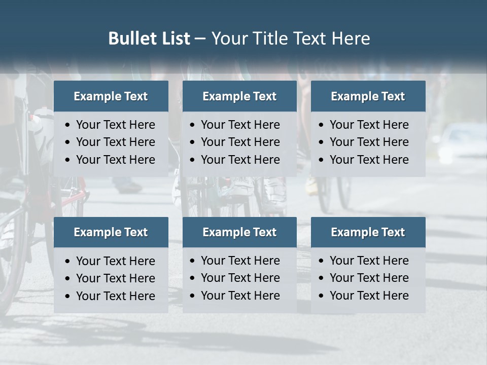 A Group Of People Riding Bikes Down A Street PowerPoint Template