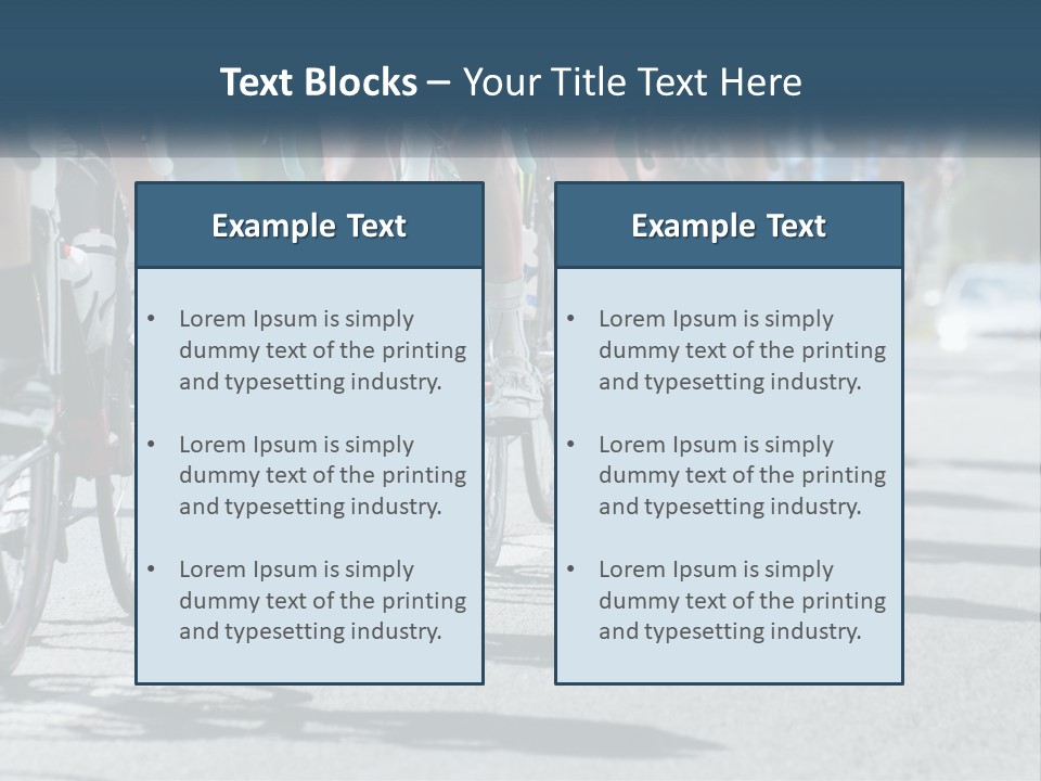 A Group Of People Riding Bikes Down A Street PowerPoint Template