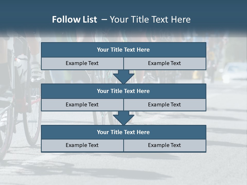 A Group Of People Riding Bikes Down A Street PowerPoint Template