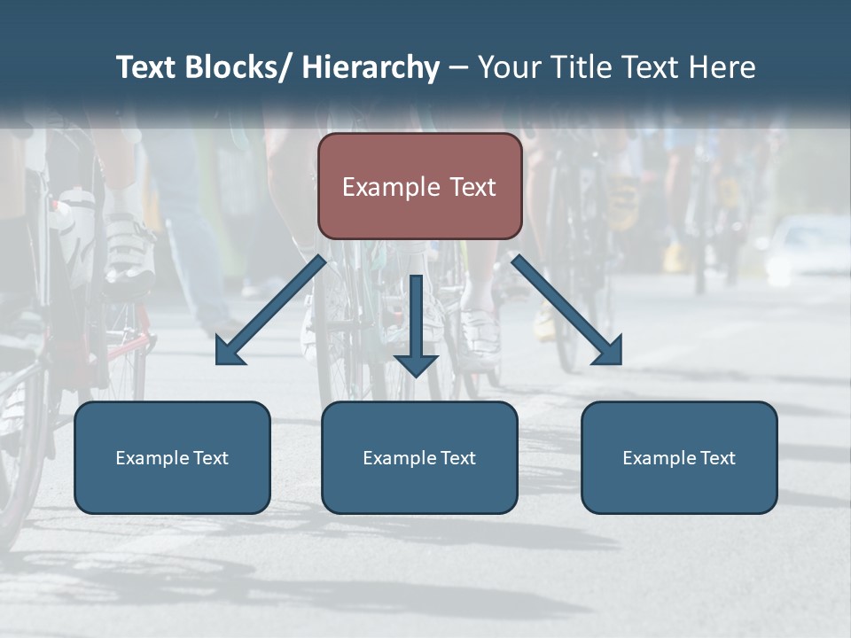 A Group Of People Riding Bikes Down A Street PowerPoint Template