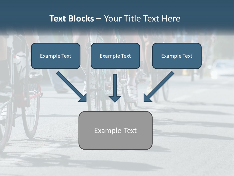 A Group Of People Riding Bikes Down A Street PowerPoint Template