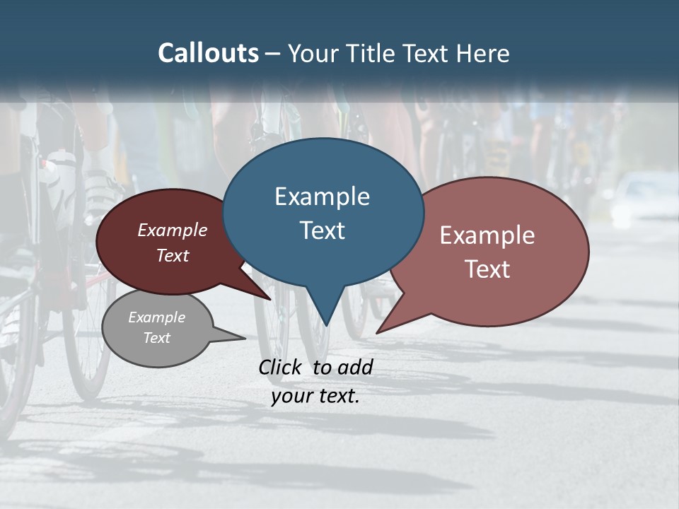 A Group Of People Riding Bikes Down A Street PowerPoint Template