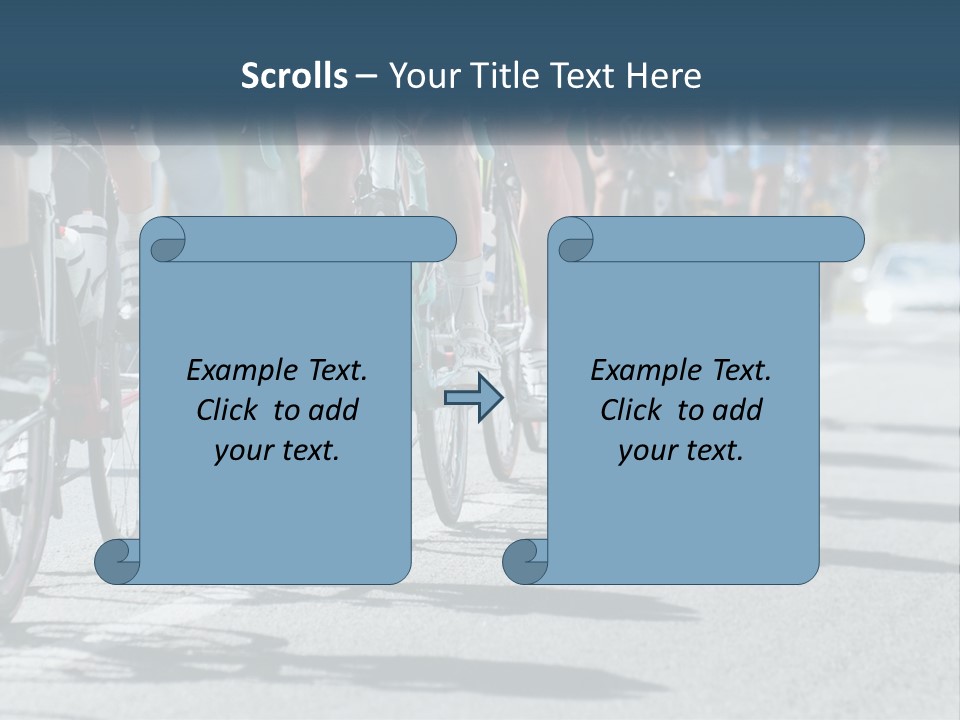 A Group Of People Riding Bikes Down A Street PowerPoint Template