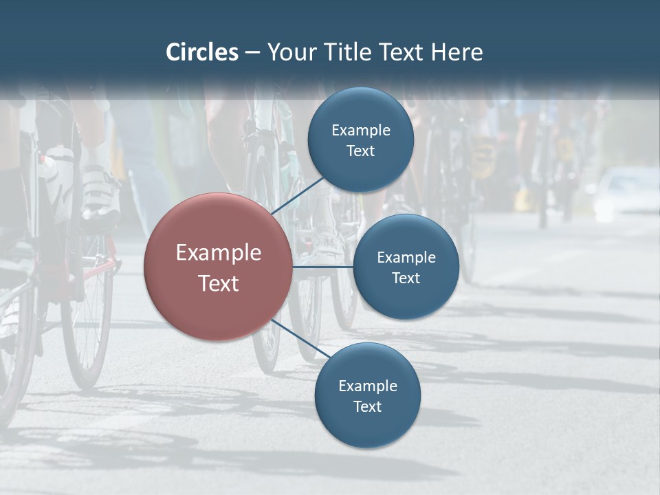 A Group Of People Riding Bikes Down A Street PowerPoint Template