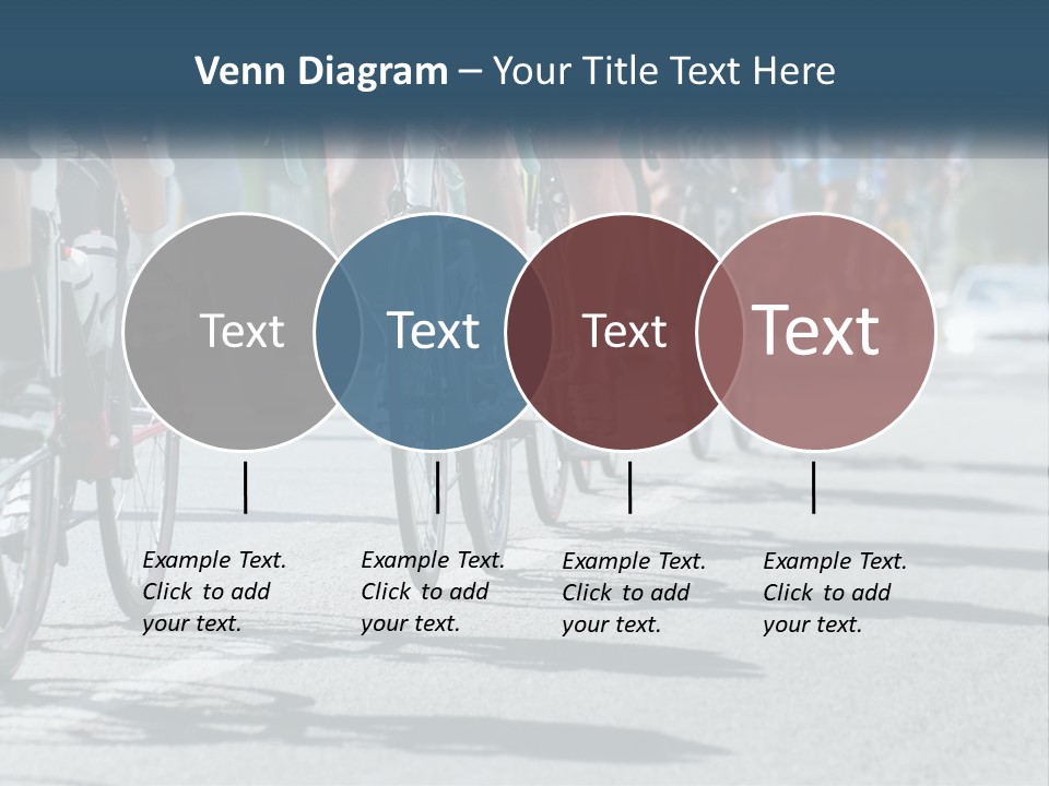 A Group Of People Riding Bikes Down A Street PowerPoint Template