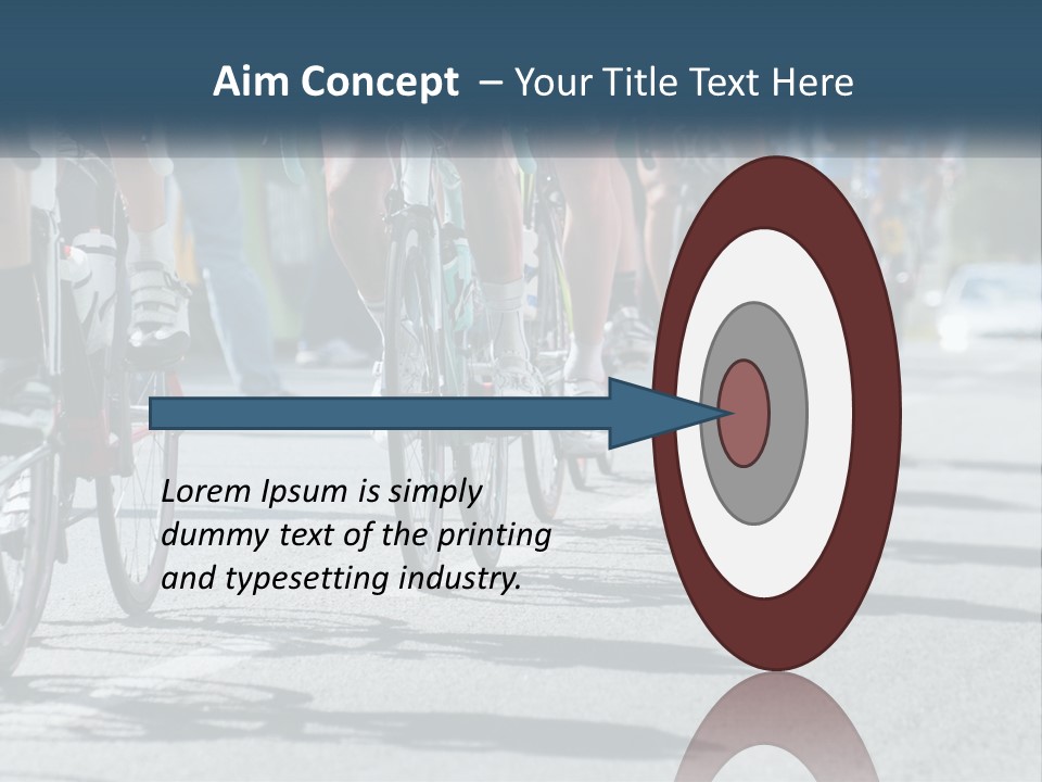 A Group Of People Riding Bikes Down A Street PowerPoint Template