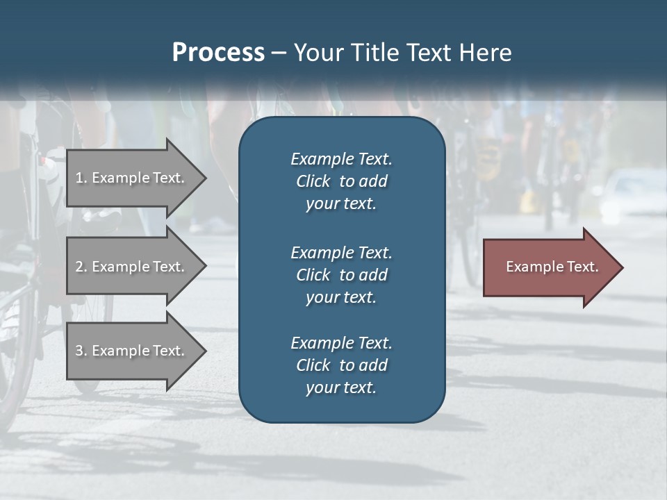A Group Of People Riding Bikes Down A Street PowerPoint Template