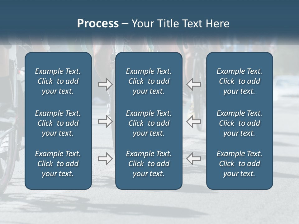 A Group Of People Riding Bikes Down A Street PowerPoint Template