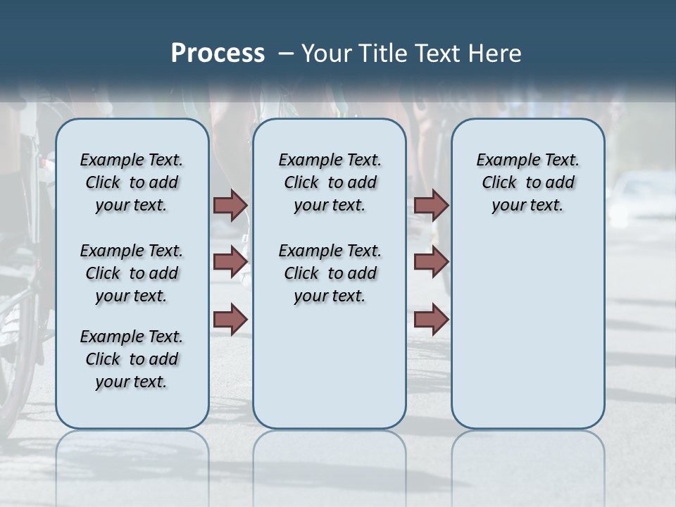 A Group Of People Riding Bikes Down A Street PowerPoint Template