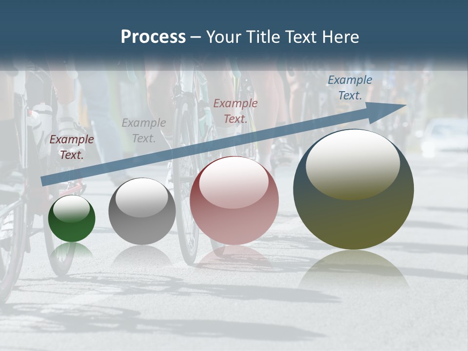 A Group Of People Riding Bikes Down A Street PowerPoint Template