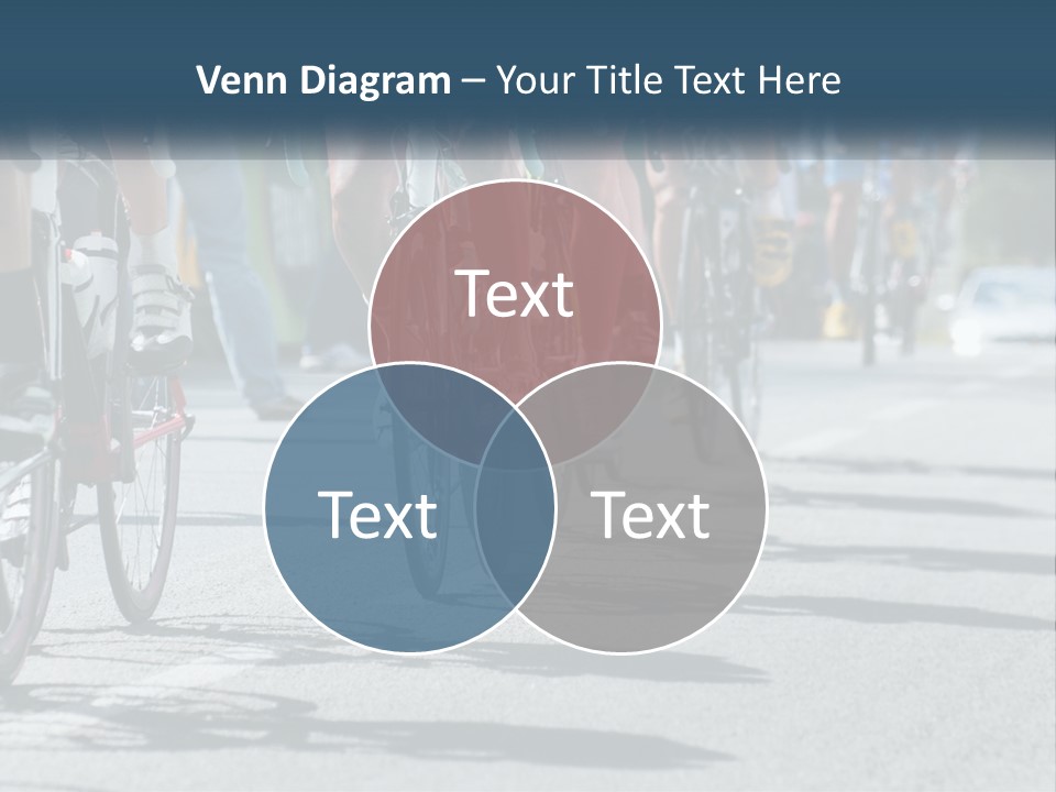 A Group Of People Riding Bikes Down A Street PowerPoint Template