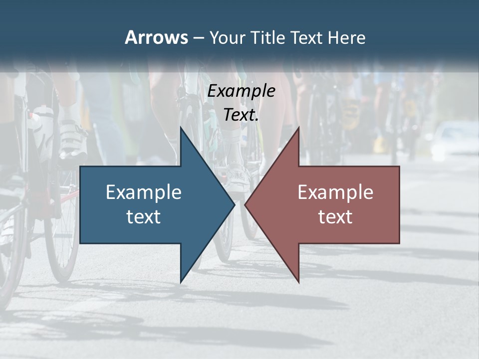 A Group Of People Riding Bikes Down A Street PowerPoint Template