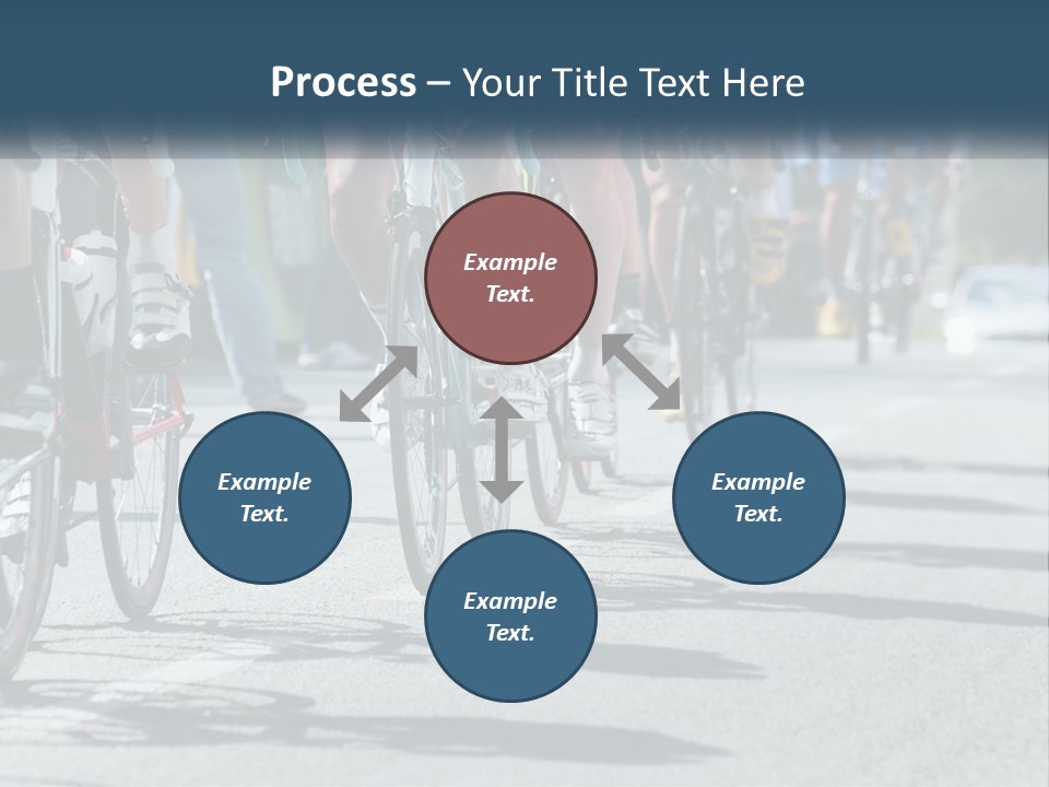 A Group Of People Riding Bikes Down A Street PowerPoint Template