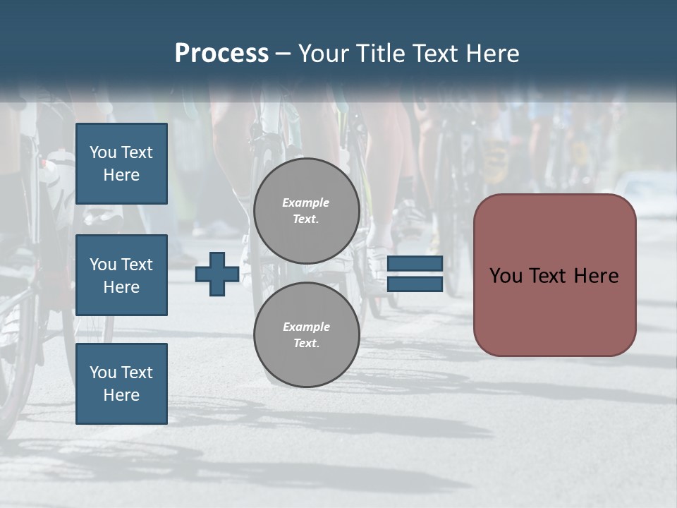 A Group Of People Riding Bikes Down A Street PowerPoint Template
