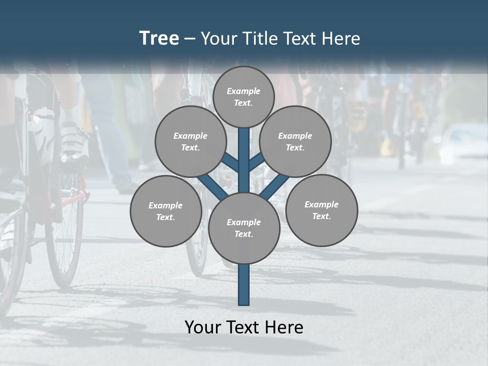 A Group Of People Riding Bikes Down A Street PowerPoint Template