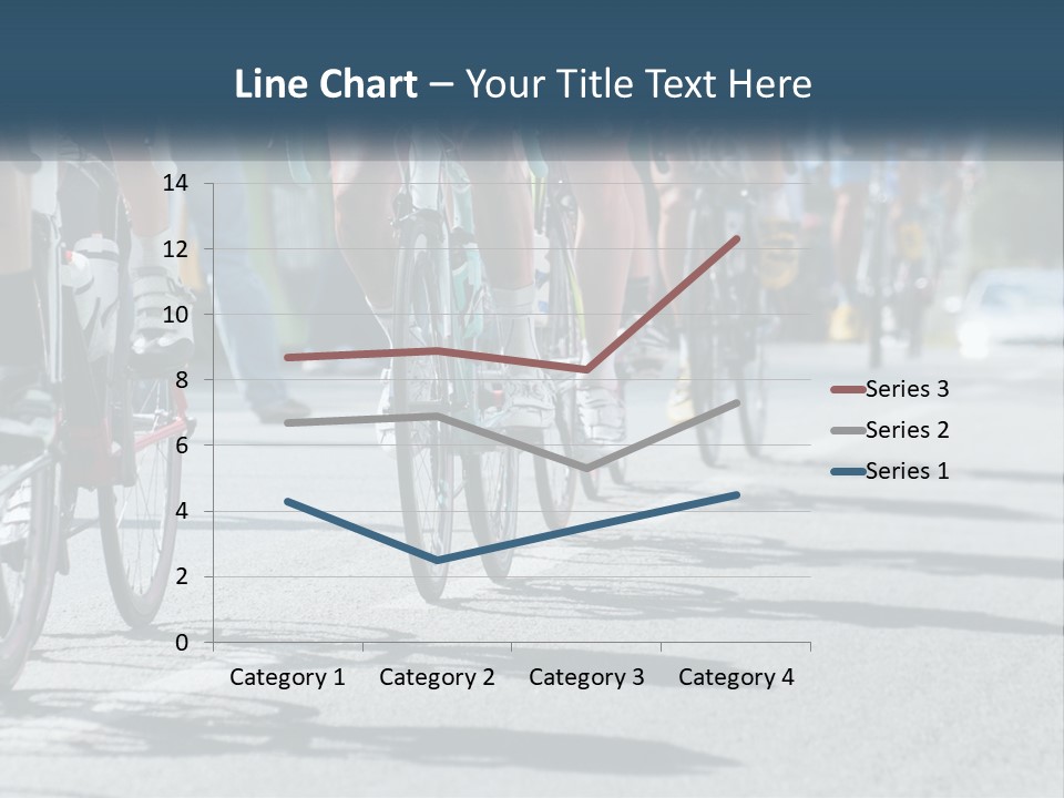A Group Of People Riding Bikes Down A Street PowerPoint Template