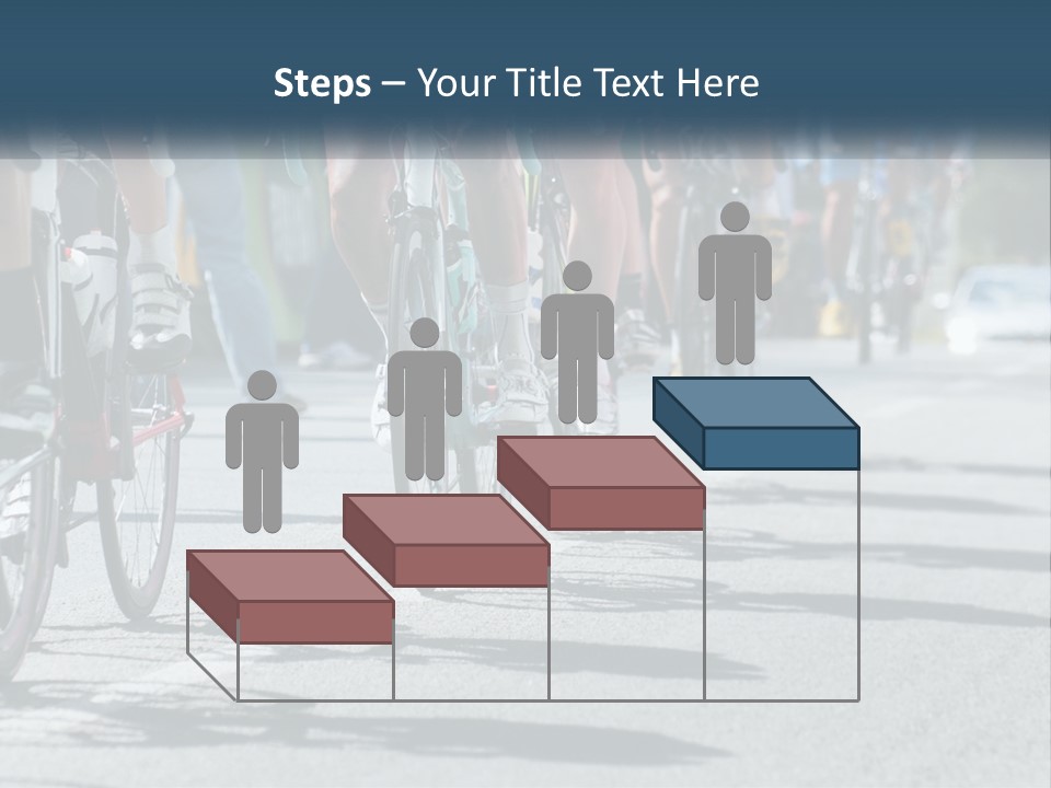 A Group Of People Riding Bikes Down A Street PowerPoint Template