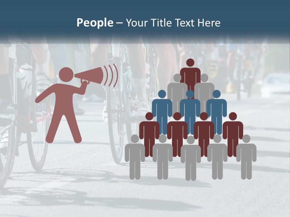 A Group Of People Riding Bikes Down A Street PowerPoint Template