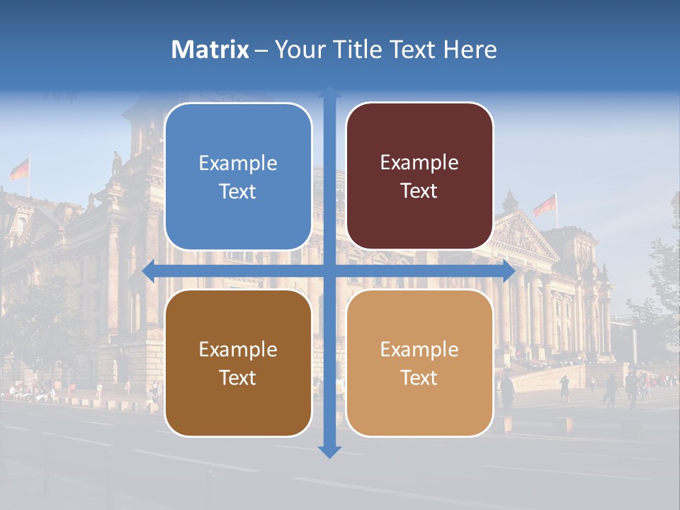 A Large Building With A Flag On Top Of It PowerPoint Template