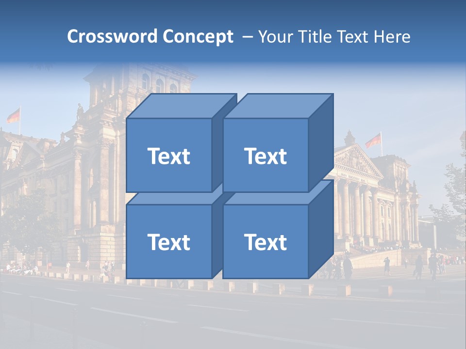 A Large Building With A Flag On Top Of It PowerPoint Template