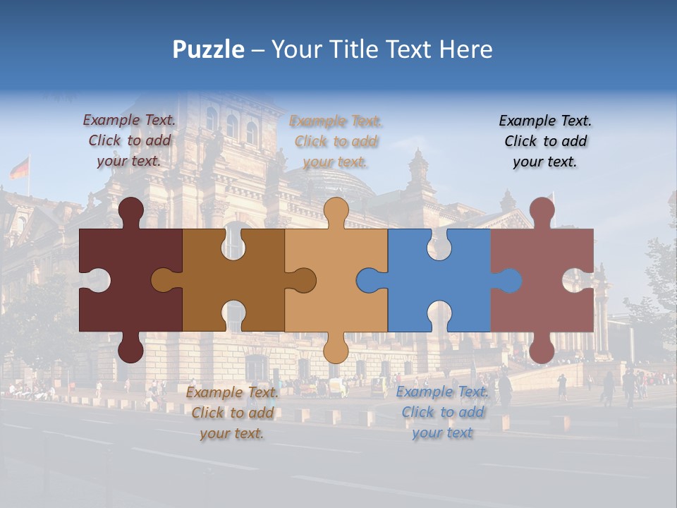 A Large Building With A Flag On Top Of It PowerPoint Template